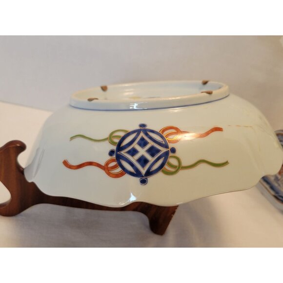 Vntg OMC Otagiri Japanese Imari 9 3/4" Bowl & 4 1/2" Vase Set Porcelain Stunning - Picture 9 of 13